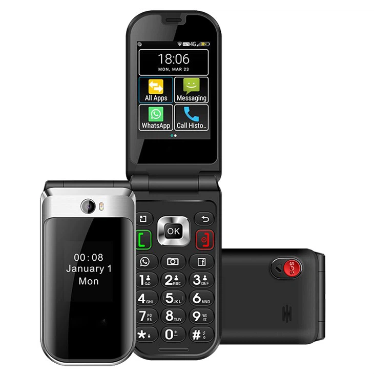 Dual Screen 4G Flip Senior Phone